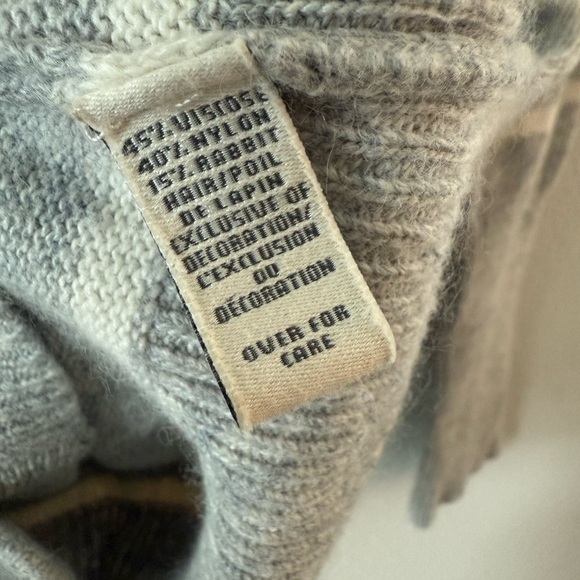 Abercrombie & Fitch Heather Gray and Cream Striped Cardigan - Picture 5 of 5